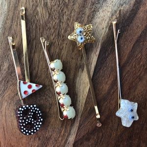 J Crew Embellished Bobby Pin Pack Hair Accessories